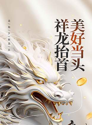 二月二春龙抬首万物向上节日海报