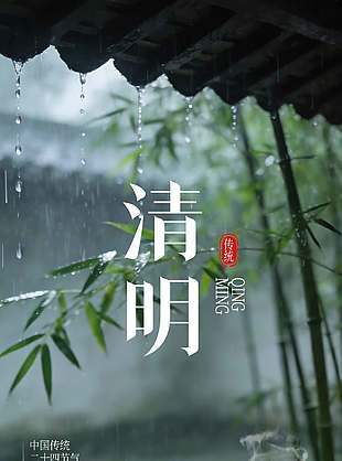 风起正清明简约摄影风意境海报