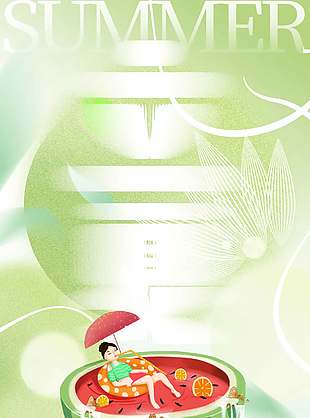 美好伴盛夏立夏节气清新绿色海报