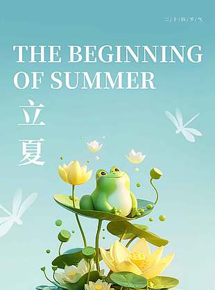 初夏已立传统立夏节气宣传简约长图海报