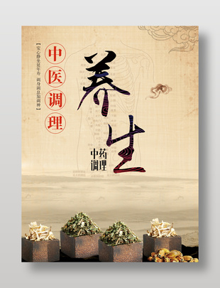 中医调理养生古风宣传海报