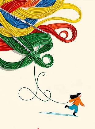 感恩母亲节卷纸艺术元素简约海报设计