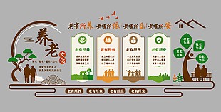 养老文化敬老院文化墙设计