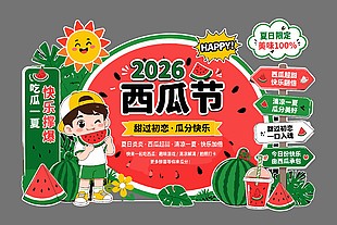 甜过初恋瓜分快乐西瓜节活动美陈设计