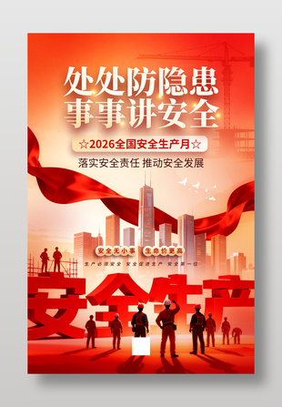 2026全国安全生产月宣传海报设计