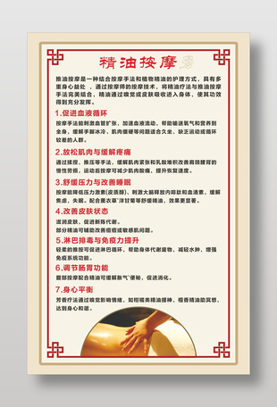 精油按摩养生科普宣传海报