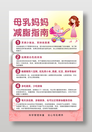 母乳妈妈减脂指南科普宣传海报