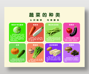 认识蔬菜均衡膳食健康知识海报