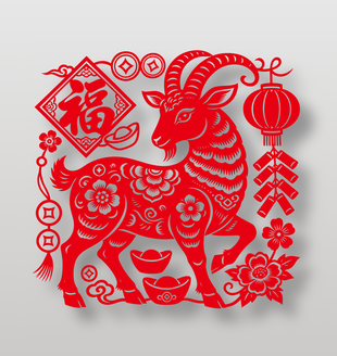 中国风羊年春节装饰设计