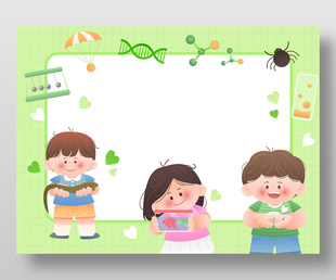 动物课堂科学实验儿童教育插画