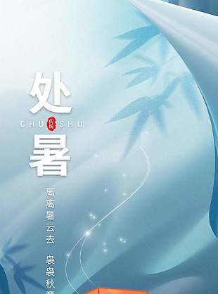 传统处暑节气宣传古风清冷感海报设计